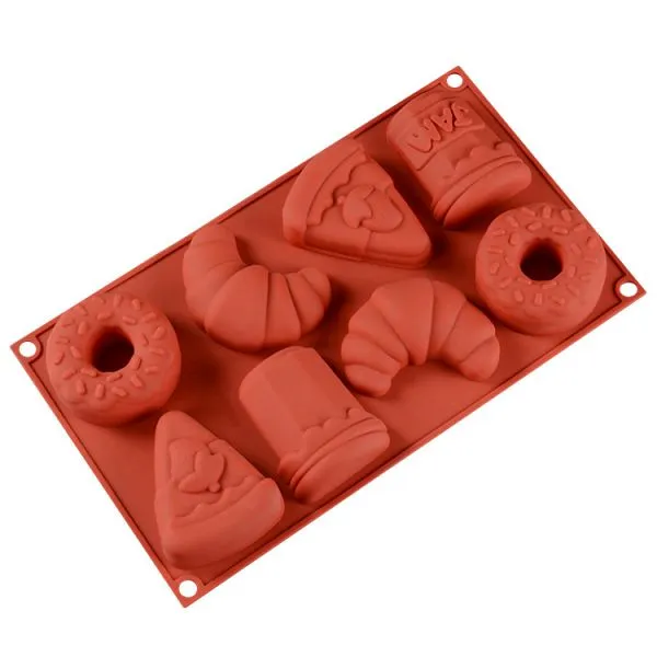 Free Sample Food Grade Heat Resistant Nontoxic Silicone Mousse Cake Friandises Pudding Baking Mold 8holes photo-2
