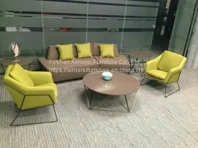 Modern Velvet Metal Framework Armrest Sofa Lounge Chair