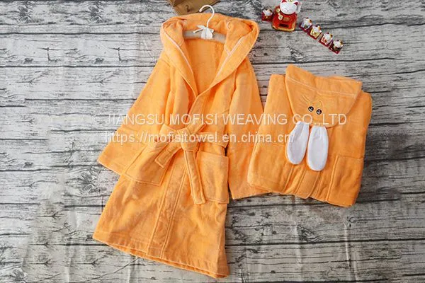 High Quality Fashion Kids Children Hooded 100% Cotton Bathrobe photo-2