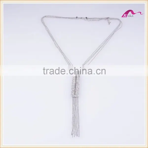 Gold Crystal Long Chain Tassel Necklace Designs Wholesale photo-4