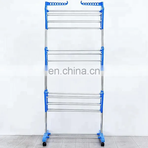 Foldable Stainless Steel Coats Towels Shirts Garment Drying Rack Clothes Folding Foldable Cloth Drying Rack photo-3