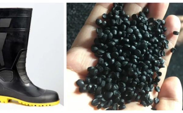 Manufacturer Supply Hot Sale in Africa South American Soft Crystal Pvc Rain Boots Sandals PVC Virgin Granules Compound photo-2