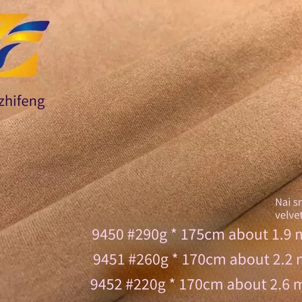 Guangzhifeng 9450# Karala Velvet, Naxue Velvet, 220/260/290 g High-quality Base Soft Brushed Warmth-keeping Fabric photo-2
