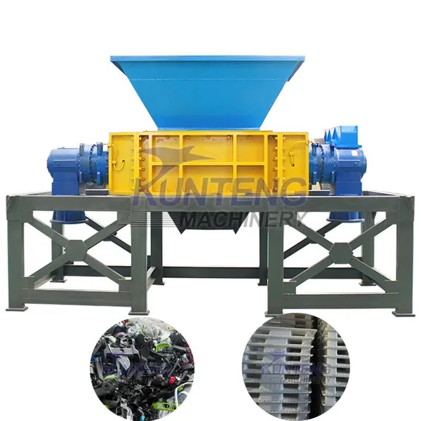 Scrap Metal Rubber Double Axis Crusher Oil Filter Pulverizer Machine EPC