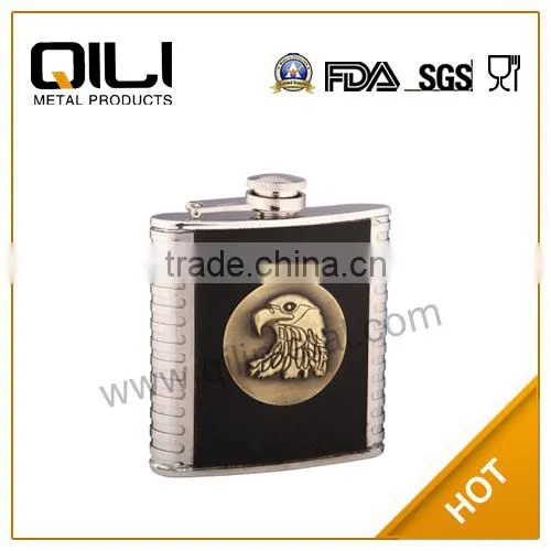18/8 304 FDA and LFGB High Quality 6oz Round Hip Flask