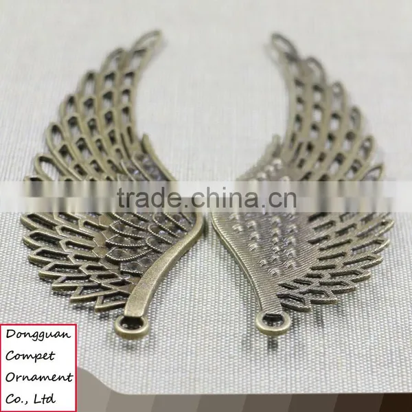 Wholesale Diy Accessories Zinc Alloy Hollow Out Big Wings Pendant photo-2