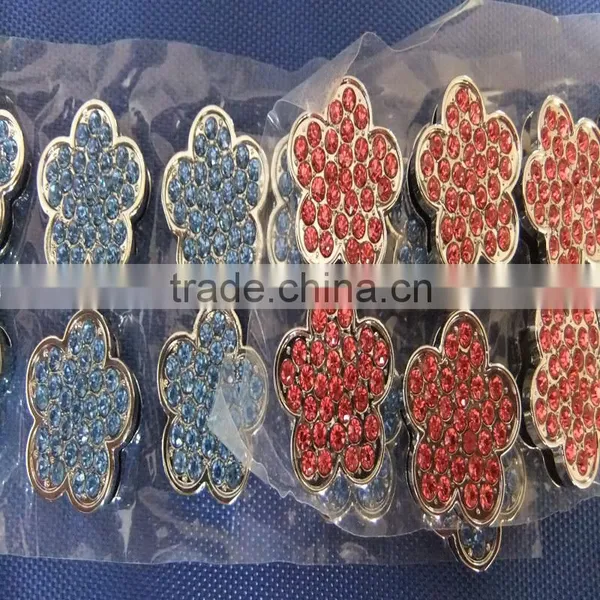 Chrome Diamond Cartoon Jewelry Wholesale 18MM Lovely Slide Rhinestone DIY Plum Flower Charms photo-2