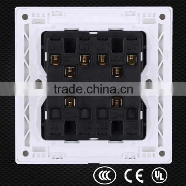PC Material White 4 Gang Power Outlet, Level Switch, 4-way Toggle Switch photo-4