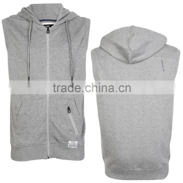 Blank High Quality Sleeveless Hoodies for Men photo-4