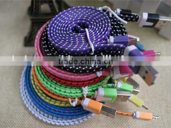 Nylon Flat Noodle Micro USB to Displayport Connector Cable photo-6