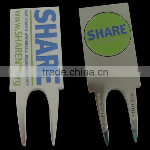 Golf Divot Tool With Ballmark, Zinc Alloy,soft Enamel