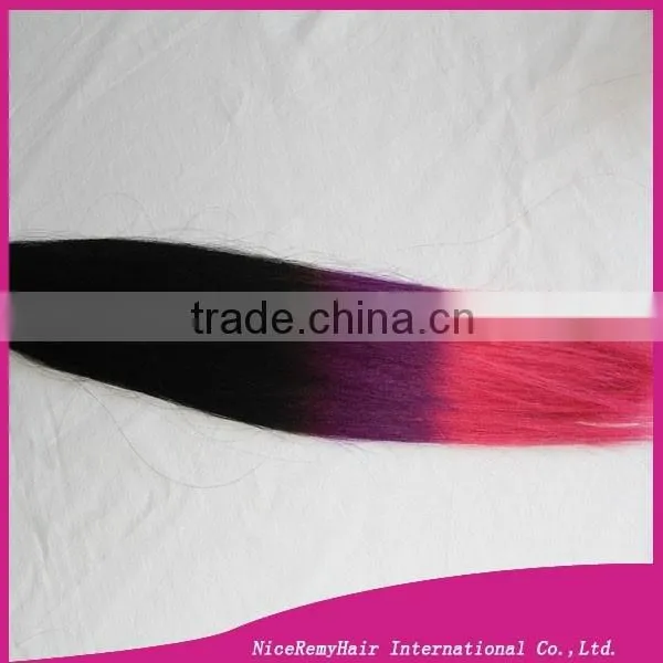 Two Tone Clip in Hair Extension Colored Ombre Clip in Remy Hair Extension photo-3