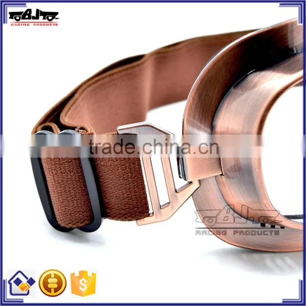 BJ-GT-013 Copper Frame Googles Clear Lens Motorcycle Glasses Wholesale Motocross Googles for Harley photo-4