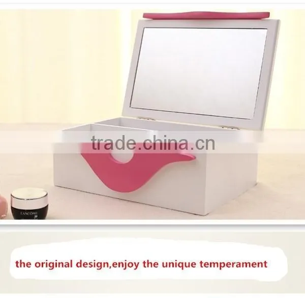 High Quality Wooden Jewelry Kiss Sexy Pink Creation Gift Saving Wooden Box With Pull Grid Varning Custom Logo photo-3