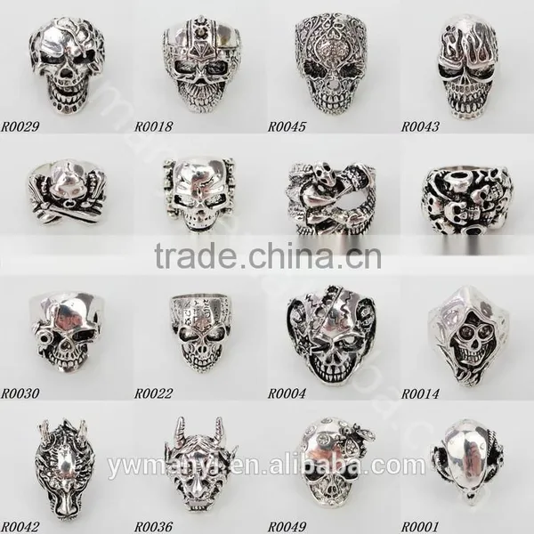 Hot Selling Fashion Jewelry Manufacturer China Direct Skull Ring Men R20 photo-3