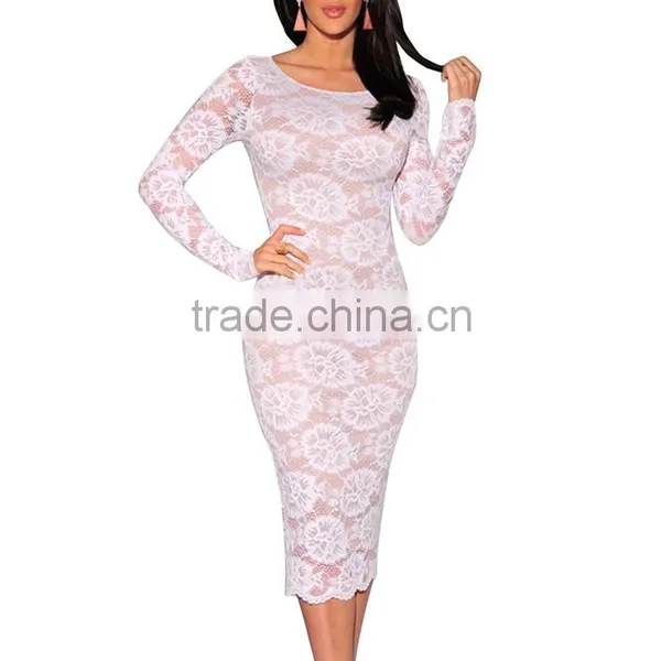 White Tight Dress Sexy Transparent Clubwear 2 Piece Bandage Dress photo-5