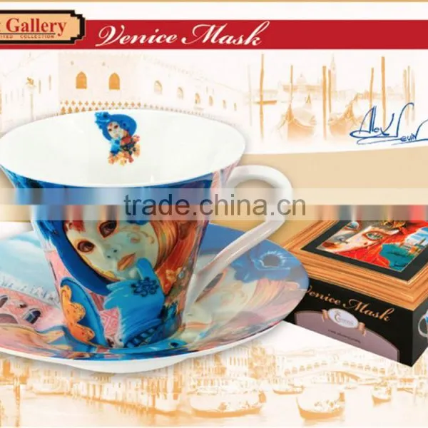 CARMANI Cup & Saucer With VENICE MASK Design Alex LEVIN Ver.5 photo-3