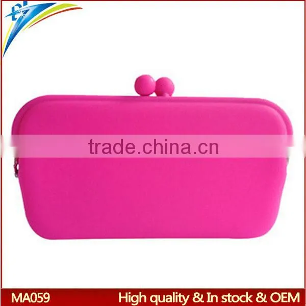 2015 New Arrival Jelly Color Waterproof Silicone Purse for Beach Long Card Holder Fashion Ladies Gifts