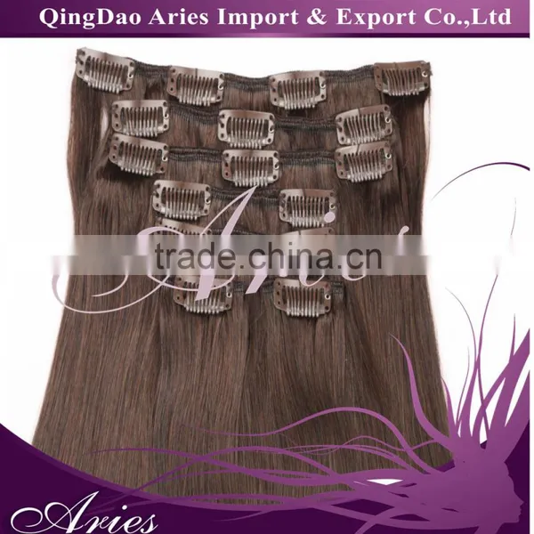 Wholesale 20inch 50cm Clip in Hair Extensions 100% Human Hair Extension 70gram OEM photo-4