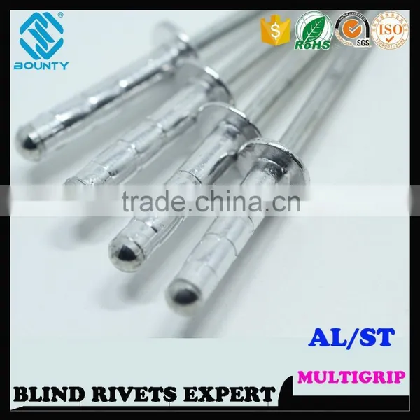 HIGH QUALITY FACTORY DOME HEAD ALU/ST MULTI-GRIP BLIND RIVETS photo-3