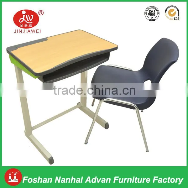 High Quality HPL (High Pressure Laminate) Plastic Injection Edge-banding Desktop With PP Chair for School Furniture