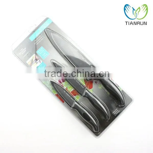 High Quality Hot Sale Titinium Polish 3pcs Santoku Knife Set