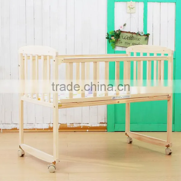 Wooden Baby Convertible Crib With Wheels Cute Baby Cribs photo-2