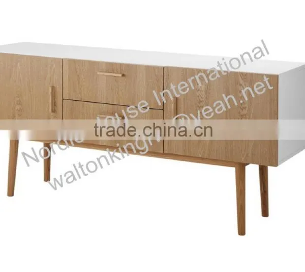Scandinavian and Contemporary Credenza Modern Oak Matt Paint TV Stand Quality Choice