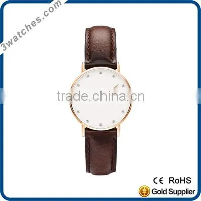 Charm Gold Women Watches Stainless Steel Diamond Watch Fashion Watch Genuine Leather Watch Quartz Watch
