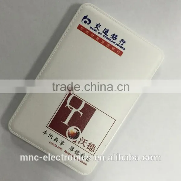 Full Color Logo Printing Premium Black and White Color Leather Power Bank Charger With Full Color Logo Printing photo-4