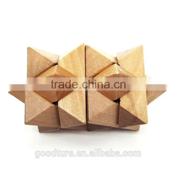 2015 Hot Sale Wooden IQ Intelligent Puzzle Magic Puzzle Kongming Lock Brain Teaser Model Number GAD1131 photo-2