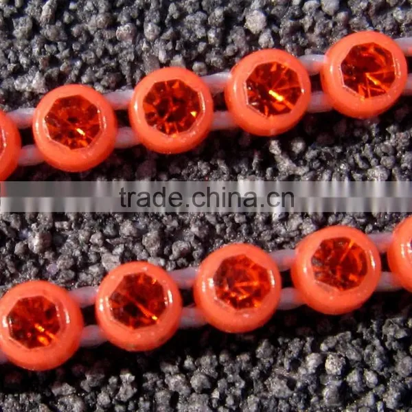 SS8 Neon Rhinestone Trimming,rhinestone Chain , Wedding Dress,diy Jewelry Findings,plastic ab Rhinestone Banding photo-2