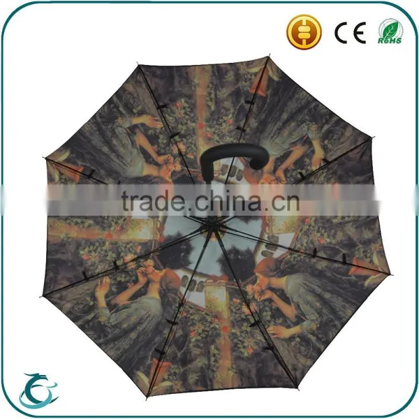 Change Fabric 2 Layer High Quality Straight Umbrella for Rain and Sun photo-2