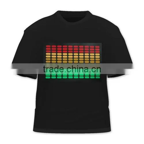 2016 Sound Activated LED T-Shirt EL Light Up Flashing Multi Design Perfect For Parties, Prom, Gifts photo-3