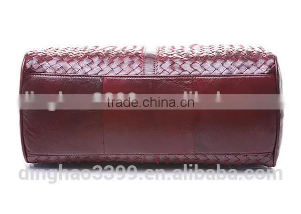 European Style Travel Bag Retro Red Leather Tote Bag,Waterproof Zipper Duffel Bag photo-3