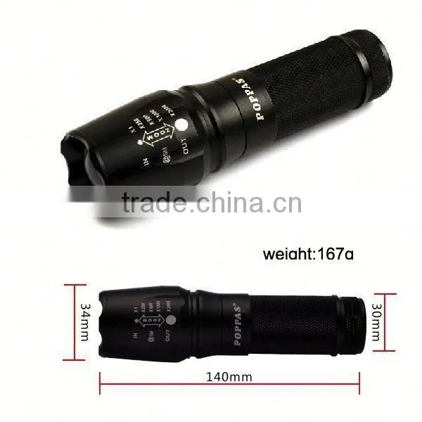 878 High Power Waterproof Led Flashlight Torch Zoom Flesh Torch photo-3