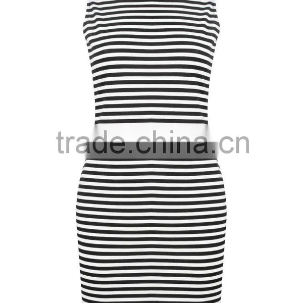 New Fashion Lady Dress Bodycon Fit Dress Tripe High Neck Fashion Dress 2015 photo-4