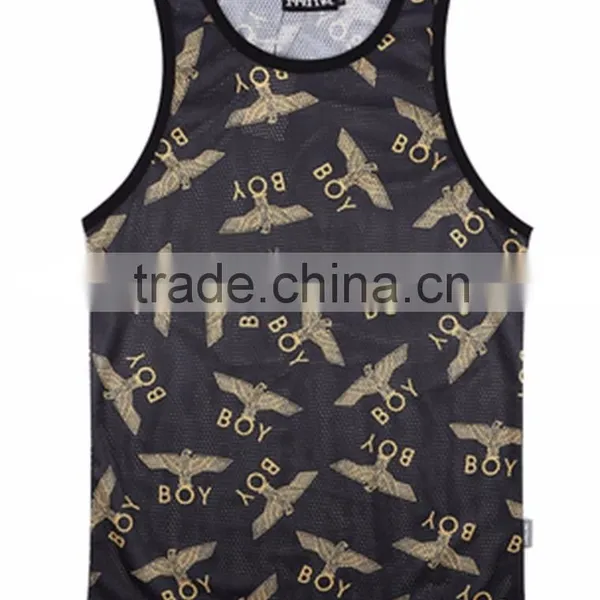 2016 New Arrival Super Stretch Cotton Men's Tight Vest Sublimation Vest for Men With Low Price photo-5
