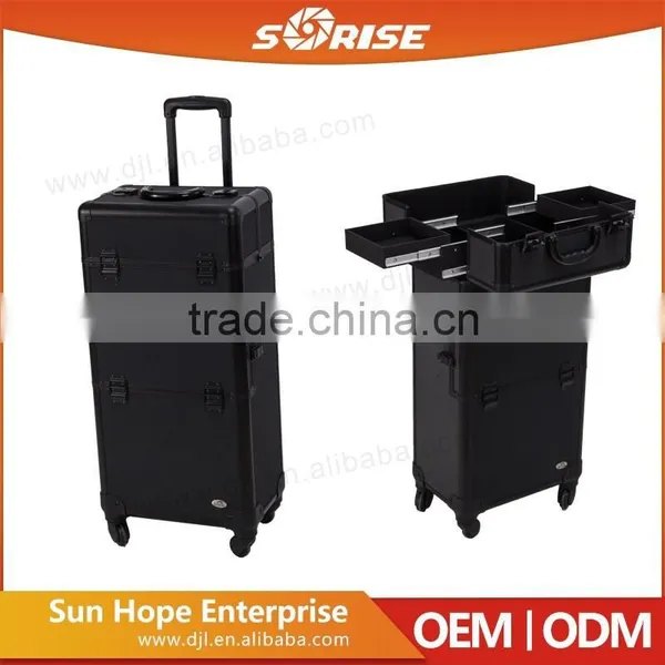 High Quality Lovely 2 In 1 Pull Out Trays Trolley Makeup Case photo-5