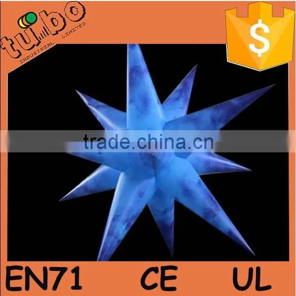 3m Blue Purple Giant Inflatable Led Light Star for Party Decoration