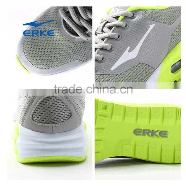 ERKE Wholesale Drop Shipping 2016 Summer Grey Breathable Mesh Air Cushion Mens Running Shoes photo-5