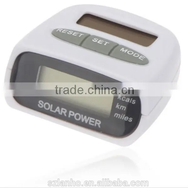 Multi-function Solar Power LCD Running Step Pedometer Distance Calories Counter