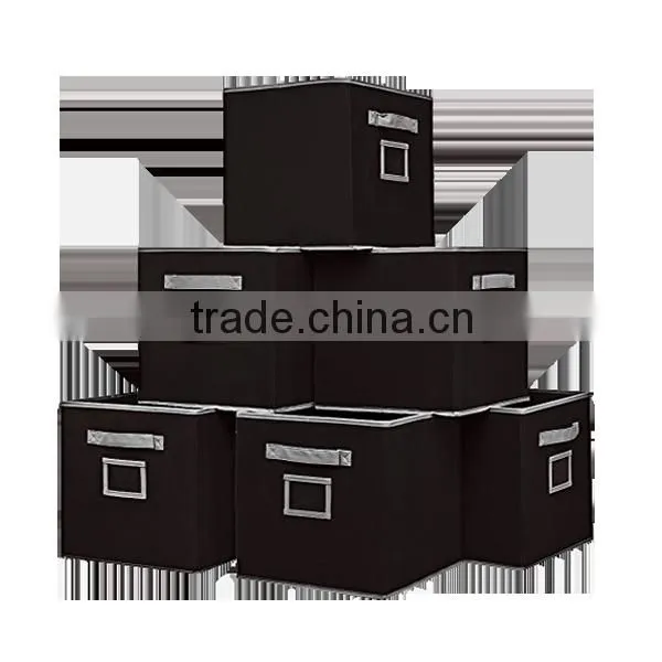 Fabric Foldable Basket Cubes Bins Containers Drawers With Label Window photo-2