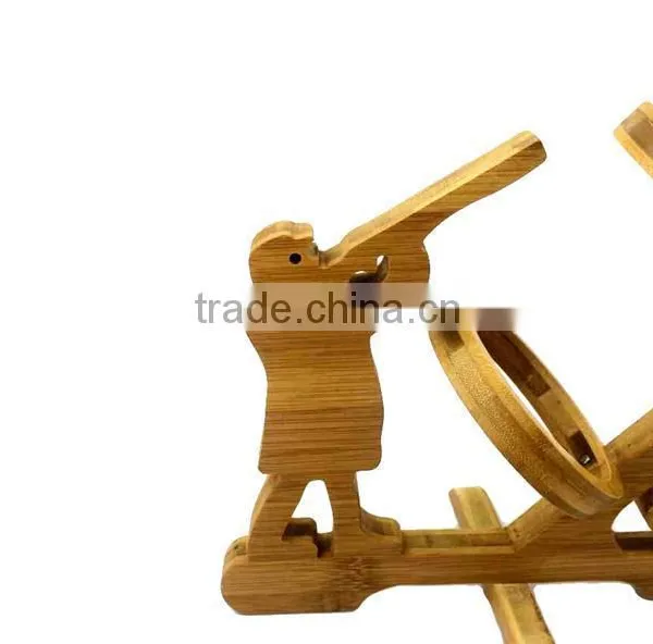 WR024/100% Bamboo Material Hot Sale Huntsman Shaped Folding Bamboo Wine Rack photo-2