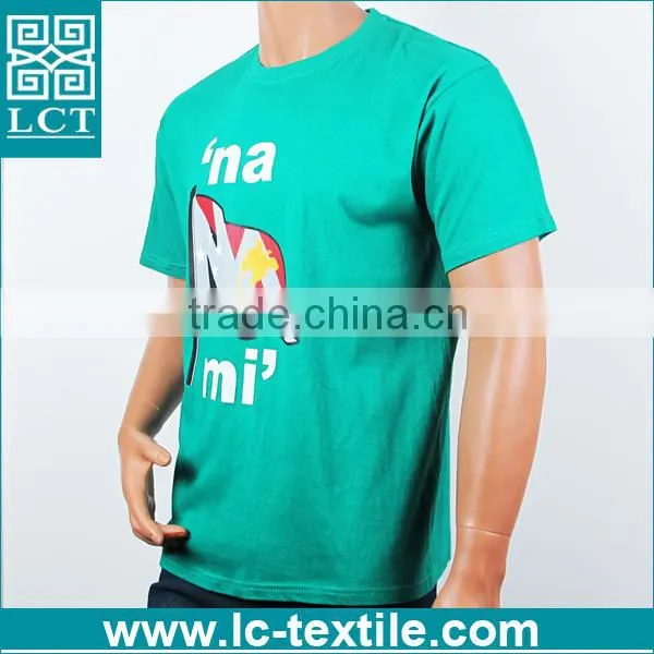 LCTN1775 Unique Design Turquoise Fitness Organic Cotton t Shirt photo-2