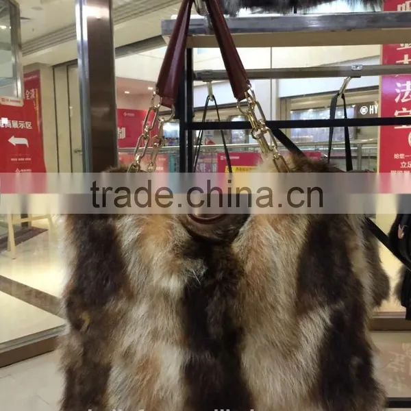 Hot Selling Real Raccon Fur Handbag