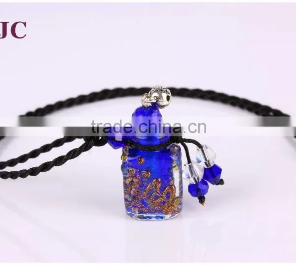 Square Shape Rope Necklace Lampwork Glass Aromatherapy Diffuser Necklace Essential Oil Pendant Wholesale photo-4