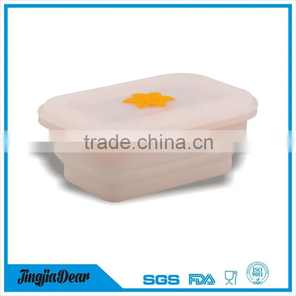 Outdoor Camping Collapsible Silicone Foldable Leakproof Bento Lunch Meal Box Container photo-2
