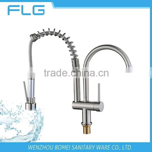Useful Nickel Brushed UPC Pull Down And Rotating Spout Combined In One Kitchen Sink Faucet Mixer Tap FLG3763