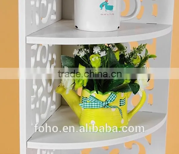 DIY White 7 Layer Modern Wood-Plastic Conner Shoes Display Shelf photo-4